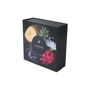 Vente en gros de boîte cadeau pliable ondulée de 2mm imprimée sur mesure en noir avec adhésif et aimant pour emballage de bougie de bijoux de parfum - Product Image 6