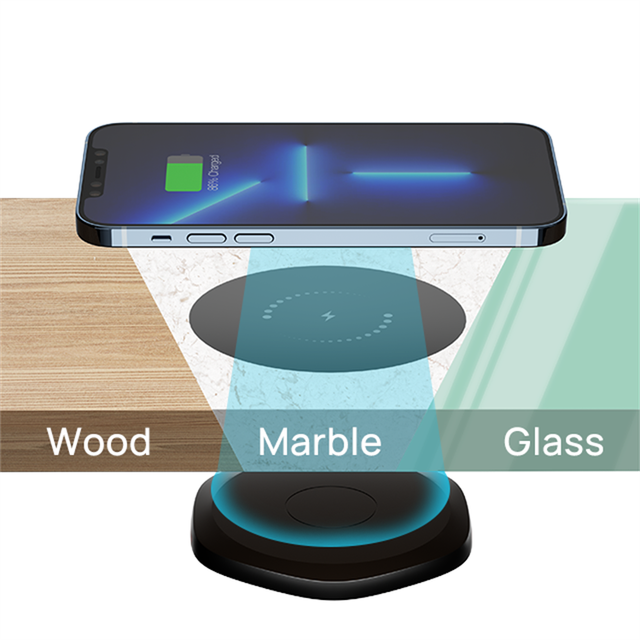 DC12V Hidden Wireless Charger 30mm ABS Material Office Furniture Long Range 10W 15W QC3.0 Type-C Fast Charger