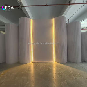 LEDA Large Wedding Hall Acrylic Backdrop Panel Cylinder <b>White</b> PVC Backdrop Arch with <b>Warm</b> <b>Light</b> Strip - Product Image 2