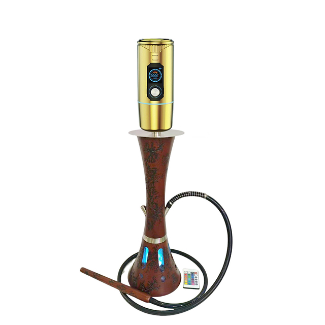 Wholesale Portable Luxury Aluminum Mini Electric Hookah Shisha Head with LED Lighting and Gift Box