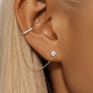 Pendientes de Aro Largos de Plata de Ley 925 con Borlas y Circonitas, en Tendencia - Product Image 5