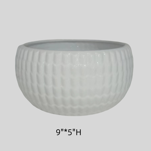 Grands pots en céramique en forme de bol de 12 "pour plantes <span class=keywords><strong>Design</strong></span> moderne Couvertures de pots de fleurs Poterie de jardin blanche classique étanche - Product Image 6