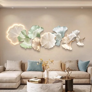 <span class=keywords><strong>Horloge</strong></span> <span class=keywords><strong>murale</strong></span> sans cadre en porcelaine cristalline motif feuille de Ginkgo, style <span class=keywords><strong>ethnique</strong></span> de luxe, pour salon, chambre à coucher, chevet, tableau mural - Product Image 3