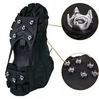 Crampons à 8 pointes antidérapants pour chaussures, semelle intermédiaire en TPE imperméable pour l'escalade et la randonnée, 2 pièces