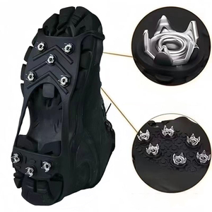 Klettern Wandern TPE-Zwischensohle Wasserdichte 8-Spikes Eisstollen Steigeisen 8-Noppen Rutschfest 2 Stück für Schuhe - Product Image 4