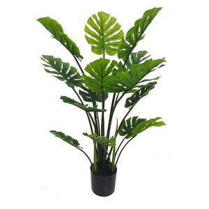 Artificial monstera Bonsai árvore artificial variegado deliciosa monstera árvore Em vaso planta interior em vaso plástico interior - Product Image 2