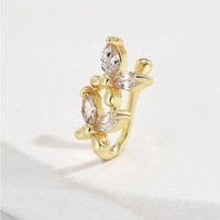 Anneau de nez factice en cuivre, en laiton avec CZ, papillon, sans perçage, à clipser, style punk, manchette de nez, bijoux de faux piercing