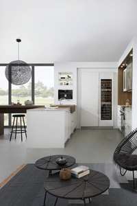 スマートセンサーライト搭載、防水シンク付き、省スペース設計の埋め込み型モダンキッチンキャビネット、無垢材構造 - Product Image 5