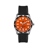Montre de plongée 300m avec logo personnalisé, insert de lunette en titane cristallisé, cadran en grès doré, mouvement automatique en acier inoxydable, luxe