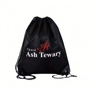 Custom Classic Printed Recycled Waterproof 210D Polyester <b>Drawstring</b> <b>Backpack</b> Sport Gym Storage Sack Bag - Product Image 2