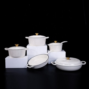 Ensemble de Casseroles en Fonte Métallique au Design Minimaliste, Fabriquées en Chine, Chauffage Électrique, Batterie de Cuisine Effet <span class=keywords><strong>Pierre</strong></span> - Product Image 6