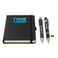 Carnet promotionnel portable en cuir PU A5 avec logo personnalisé, couverture rigide et bande élastique – Meilleure vente