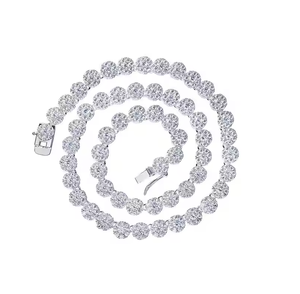 Collier en moissanite taille émeraude haute clarté, bijoux de luxe hip-hop, tendance mode pour hommes et femmes - Product Image 6