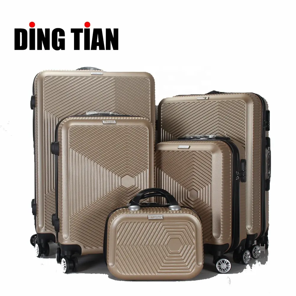 Yeni tasarım yüksek kaliteli seyahat arabası bagaj çantası 5 adet taşıma ABS bavul aile bagaj seti küçük kasa
