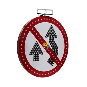 Señales DE TRÁFICO DE ALUMINIO LED reflectantes LED solares intermitentes de carretera, prohibición de giro en U de varios estilos - Product Image 2