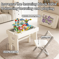 Table de bloc de construction de dessin en plastique pliable deux-en-un ergonomique pour la créativité des enfants