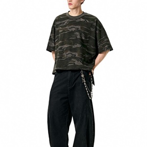 T-shirts personnalisés 100% coton camouflage vintage, coupe ample décontractée, streetwear, vente en gros, OEM, ODM, service tout-en-un - Product Image 4