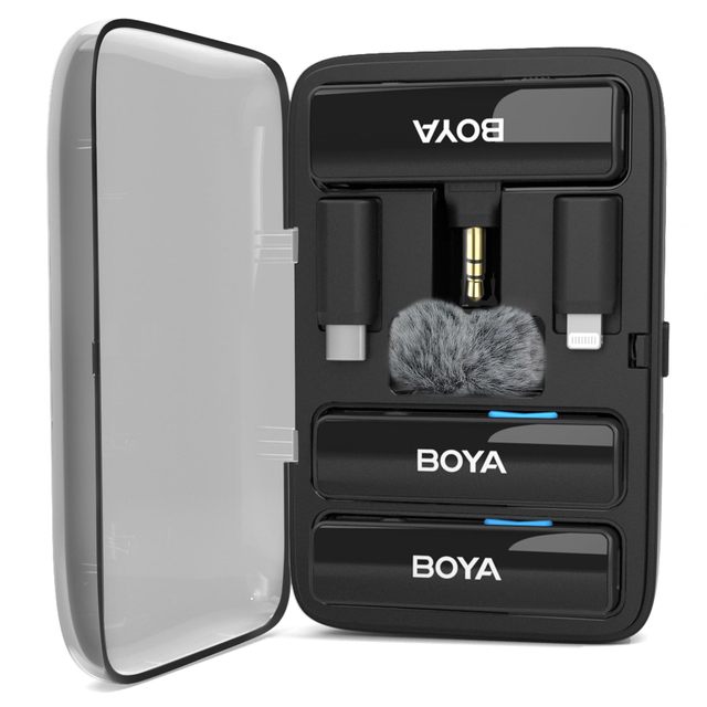BOYALINK Wireless Lavalier Microphones for Cameras DSLR Android iPhone 15 Type C for Live Streaming, Video Conference, Recording