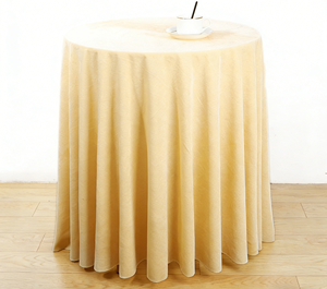 <span class=keywords><strong>Nappe</strong></span> Ronde en Velours Doux et Épais de Couleur Unie, Élégante et Luxueuse pour Décoration de Fête de Mariage - Product Image 6
