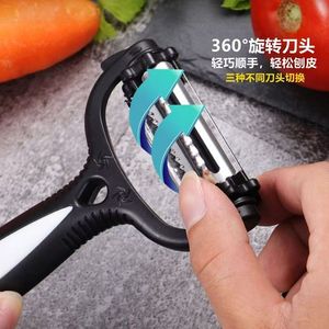 Factory wholesale multi-functional 3-in-1 stainless steel apple peeler, grater, scraper, kitchen gadget, melon peeler - Product Image 2