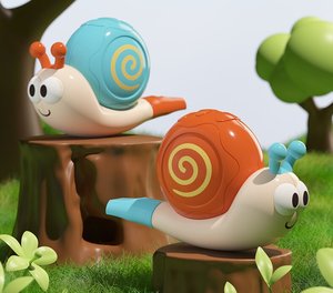 Wholesale Cartoon Snail Animal Shaped Montessori Promotional Mini Plastic Whistle Musical Toy - Product Image 2
