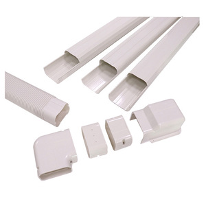 White PVC Mini Split Line Set Cover <b>Duct</b> Line Cover Kit for Home HVAC AC System - Product Image 2
