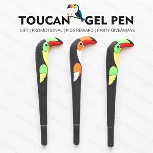 Fête d'été exotique cadeau gratuit forêt tropicale birdy 3D toucan stylo gel pour cadeau de promotion d'événement d'affaires