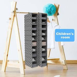 Hanging Sweater Organizer for Closet Wardrobe Household Folding 6 Compartments Non-woven Fabric Hanging Organizer for Clothes - Product Image 6