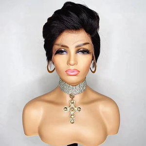 Parrucche Pixie Taglio Corto <span class=keywords><strong>Bob</strong></span> 13x4 Lace Front con Capelli Remy Ricci, Parrucca Corta Trasparente Senza Colla Pre-Piumata Grande per Donna - Product Image 6