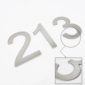 Numéro de porte auto-adhésif en laiton laser, pour construction extérieure moderne, 3 pouces, plaque d'adresse en métal, numéro de <span class=keywords><strong>maison</strong></span> - Product Image 2