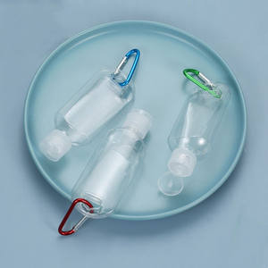 30ml 50ml 1.6oz 빈 키체인 카라비너 휴대용 여행용 플라스틱 스프레이 병 플립 캡 짜기 튜브가있는 리필 용기 - Product Image 3