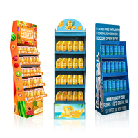 Présentoir en carton ondulé pliable portable personnalisé pour les bouteilles de vin et de bière de supermarché au détail