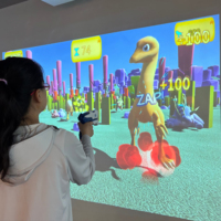 Mur de tir virtuel ultra-réactif en plastique pour intérieur, 60 images par seconde, avec kit de jeu de tir interactif à infrarouge pour pistolets jouets (13 éléments majeurs)