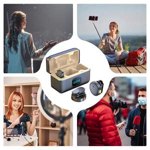 Microphone sans fil professionnel avec lumières LED pour appareils photo reflex numériques et hybrides, audio 48 kHz, micro-cravate magnétique anti-bruit pour la réalisation de films - Product Image 6