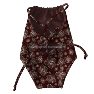 Yeni Gelen Bebek Kız Bikinisi Hawaii Kamuflaj Baskılı Kolsuz Bağcıklı Çocuklar İçin Çift Katmanlı Mayo - Product Image 3