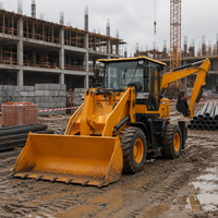 Backhoe Loader 6 Ton Heavy Duty 4x4, Excavator Front Loader Berkualitas Tinggi, Mesin Konstruksi Berkualitas Baik, Harga Terjangkau