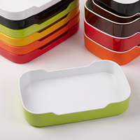 Assiettes rectangulaires réutilisables shabu empilables en mélamine plats de buffet restaurant assiette en plastique pour marmite chaude