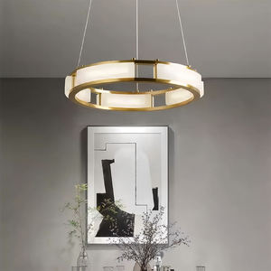 โคมไฟเพดานทรงกลมทองเหลืองทันสมัยพร้อมโคมอะลาบาสเตอร์ ไฟ LED สีวอร์มไวท์ สำหรับห้องนั่งเล่น - Product Image 5