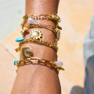 Colección de verano Acero inoxidable Impermeable 18K Oro Mariposa Girasol Colgante Multi-Elemento Moda Encanto para pulsera - Product Image 2