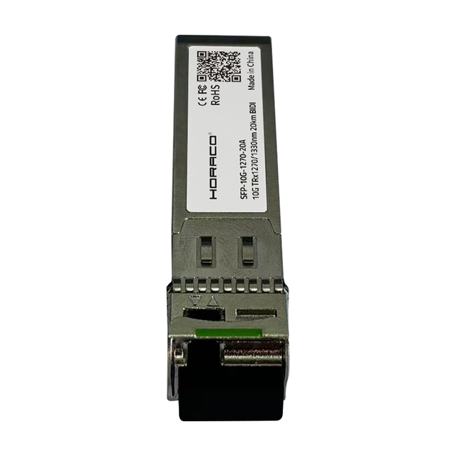HORACO 10GBase-BiDi SFP+ Optical Transceiver 10G Singlemode Fiber Module 1270/1330nm 20KM LC Data Center Use CE/RoHS/FCC