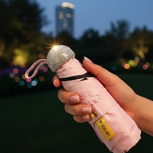 Luxury Modern Straight Plastic Handle 5 Fold Manual <b>Umbrella</b> Portable Sun Rain Travel UV Protection <b>Windproof</b> Lightweight - Product Image 4