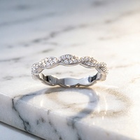 Bague en argent S925 de style coréen Tonglin, nouvelle collection, design torsadé symbolisant l'amour éternel, entièrement pavée de zircon