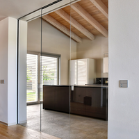 8-12MM cloison de douche en verre trempé porte coulissante bâtiment préfabriqué fermeture en douceur tiroir coulissant aluminium clôture panneaux maison