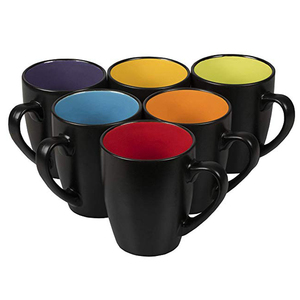 Tasses à thé en porcelaine en gros, tasses à café en céramique noire personnalisées à bas prix - Product Image 3