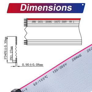 Cable Plano IDC de 26 Pines Keszoox, Configuración Recta Hembra a Hembra, Conductor de Cobre, Material de PVC - Product Image 4