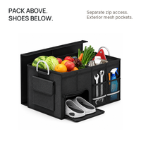 Organisateur de coffre de voiture pliable avec couvercle, boîte de rangement multi-compartiments pliable pour SUV, pour voyages et courses