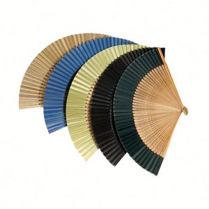 Abanico Plegable con Logotipo Personalizado, Varillas de Bambú y Madera, Borla Hueca de Seda, Estilo Chino Oriental, Abanicos de Mano, Regalo de Boda - Product Image 1