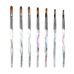 Pinceau à ongles en acrylique Kolinsky Sable 20%-100% de luxe, forme plate, tailles 2-14 pour la décoration des ongles - Product Image 1