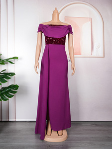 Falda Larga Plisada de Cintura Alta, Elegante, Roja, con Hombros Descubiertos, Cómoda, Talla Grande, al por Mayor, 2026 - Product Image 2