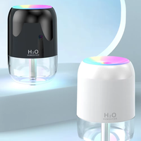 Meilleures ventes - Mini humidificateur ultrasonique 200 ml avec aromathérapie, alimentation USB, éclairage LED 7 couleurs, silencieux (36 dB), portable, pour la maison